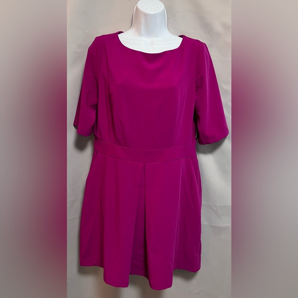 Forever 21 Women's A-Line Dress, Sz Large Fuchsia, Raglan Short Sleeve NWOT